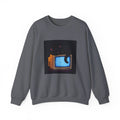 CRT Cat Pixel Art Crewneck Sweatshirt — Winter & Cozy — original Wear8bit pixel-art product design, product image 3, digital mockup