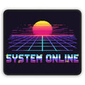 System Online Mousepad — Synthwave Pixel Art Wordmark Desk Mat, Retro Gaming Decor — original Wear8bit pixel-art product design, product image 2, digital mockup