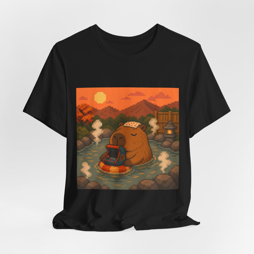 Capybara Arcade Tee — original Wear8bit pixel-art product design, product image 5, digital mockup