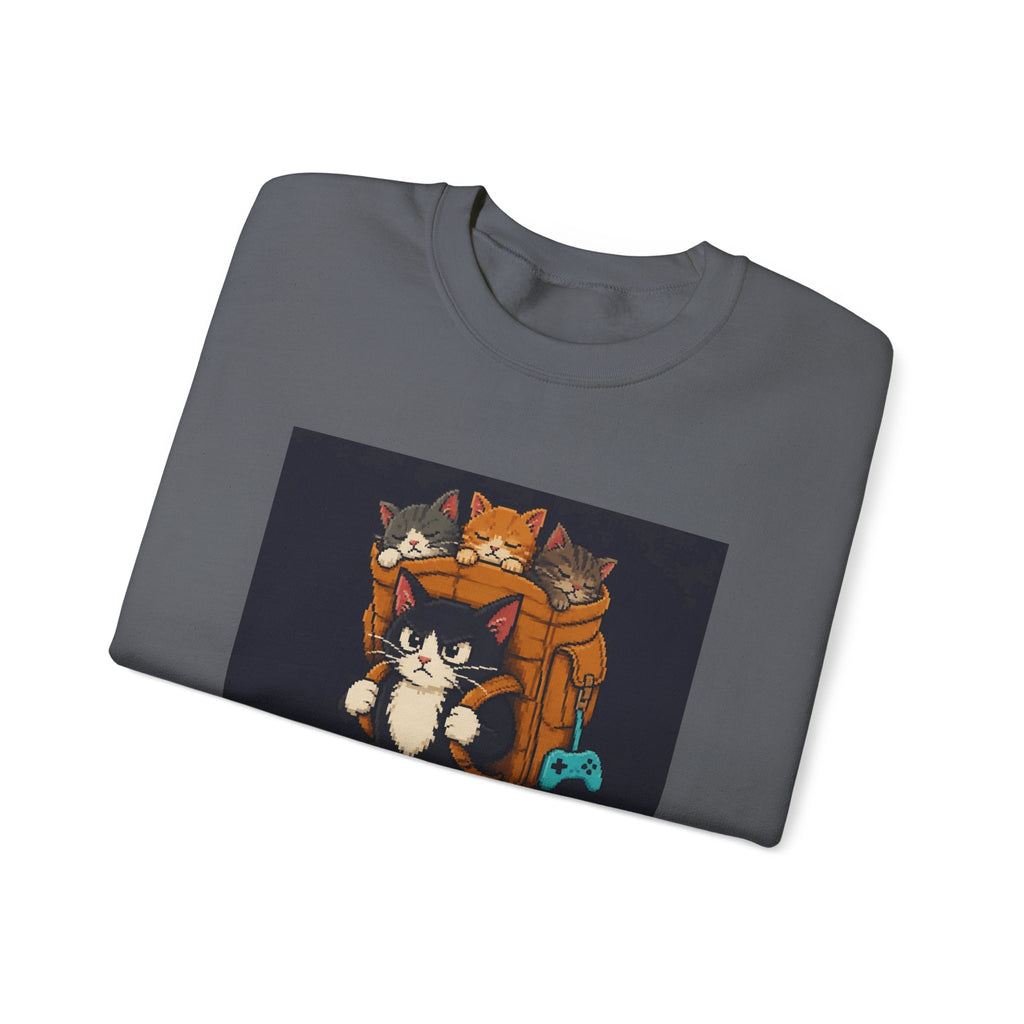I'M The Carry Gaming Cat Crewneck Sweatshirt — Wear8bit — supplier digital product render, angle 7