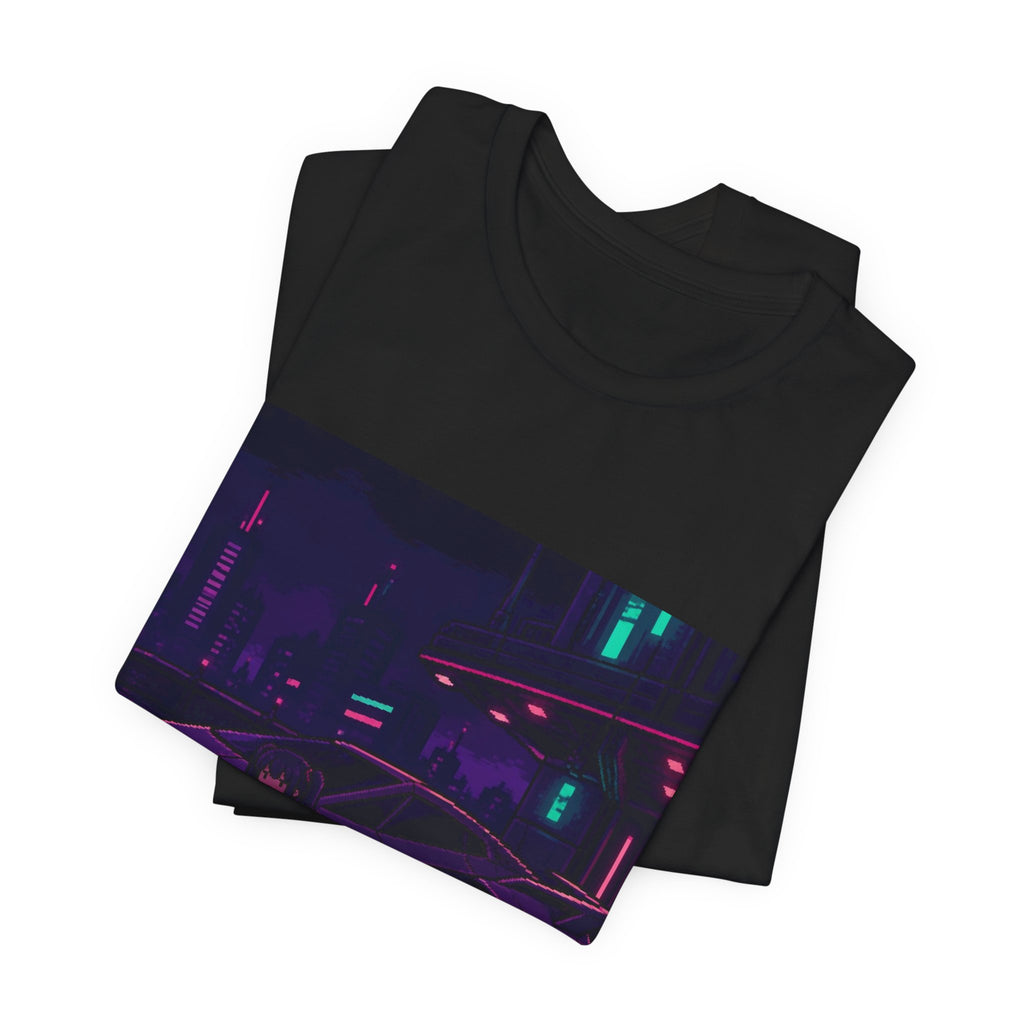 Midnight Tuner Graphic Tee — Original JDM Pixel Art Shirt, Night Drift Tee — original Wear8bit pixel-art product design, product image 4, digital mockup