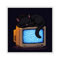 CRT Cat Sticker — original Wear8bit pixel-art product design, product image 2, digital mockup