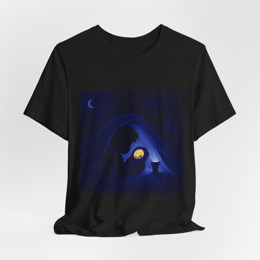 Shelf Flat-Lay Graphic Tee — Retro Handheld Collection Pixel Art Shirt — original Wear8bit pixel-art product design, product image 5, digital mockup