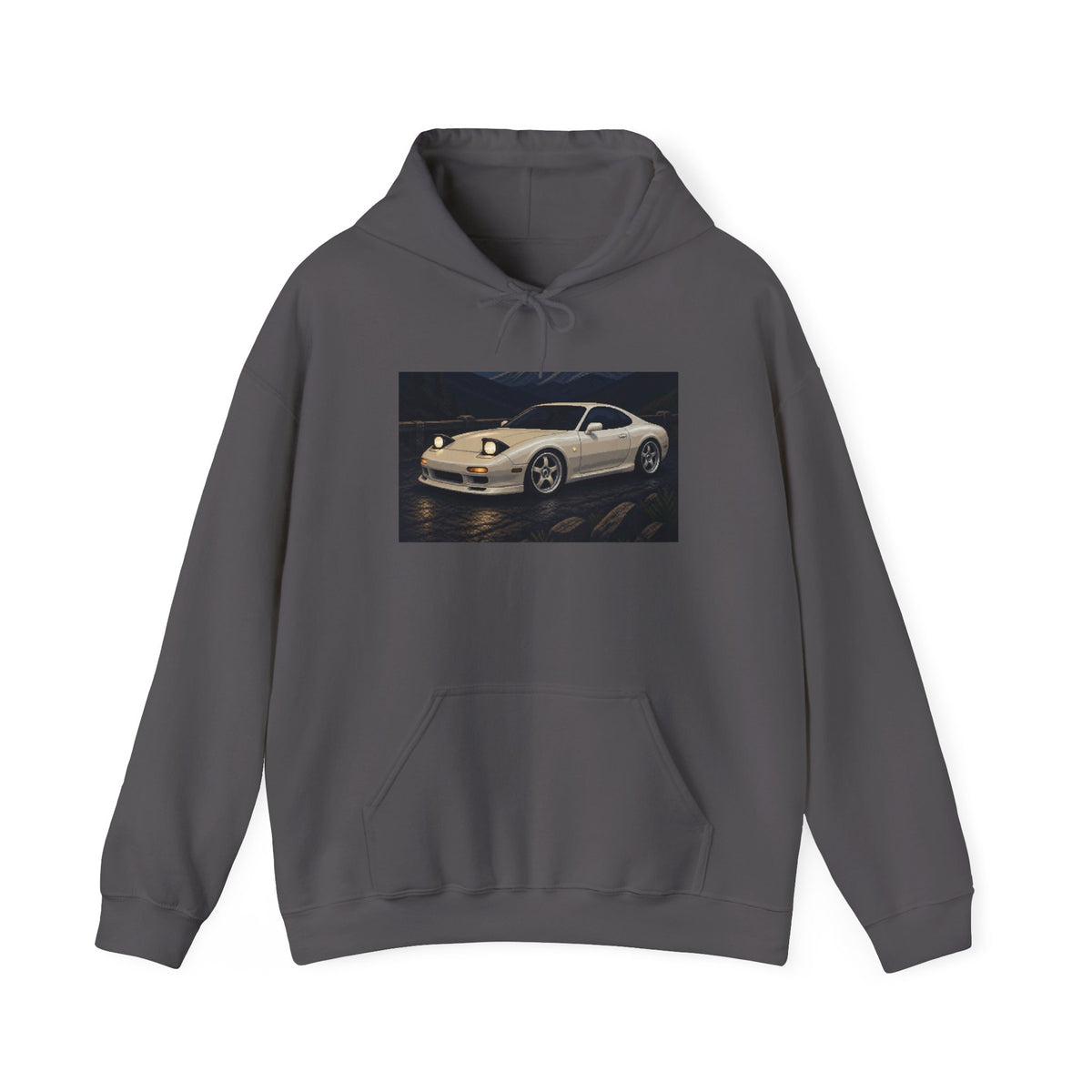 Pearl Apex Pixel Art Fleece Hoodie — Winter & Cozy — original Wear8bit pixel-art product design, product image 3, digital mockup