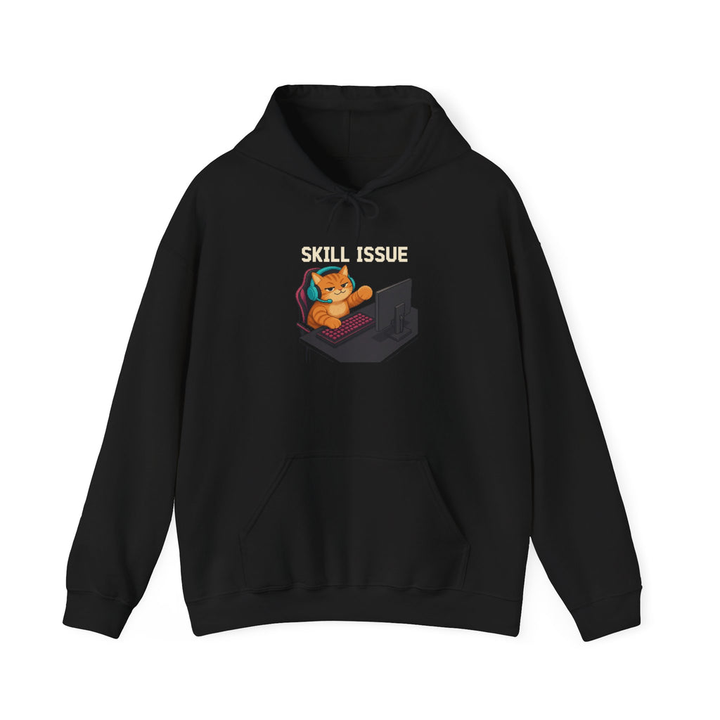 Skill Issue Gaming Cat Fleece Hoodie — Wear8bit — supplier digital product render, angle 1