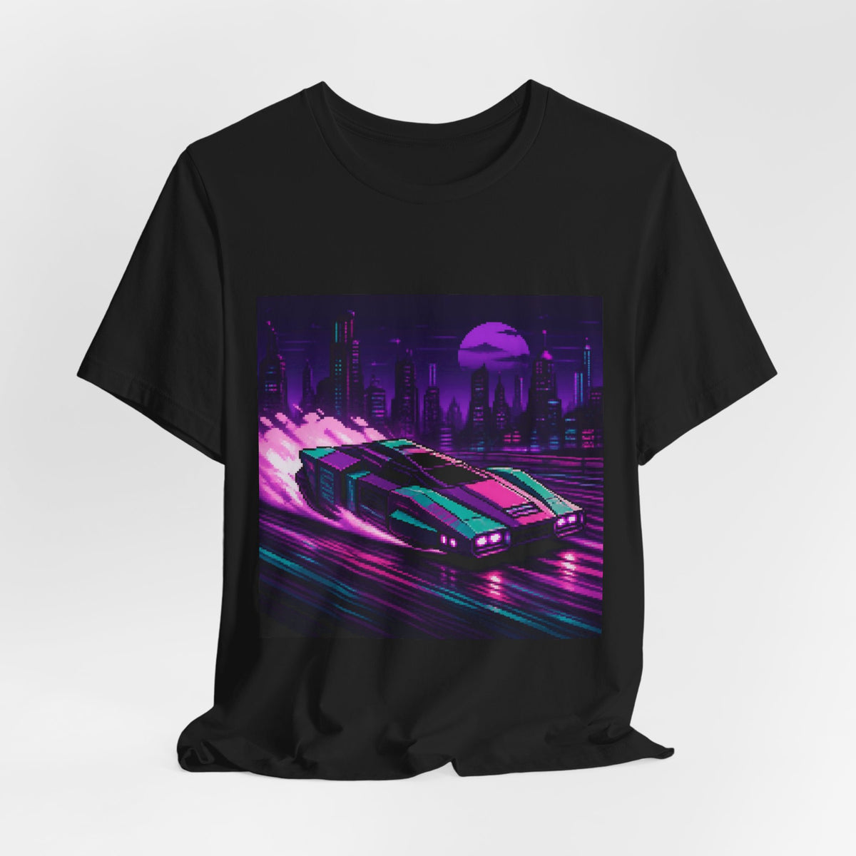 Drift Line Graphic Tee — Original JDM Pixel Art Shirt, Tuner Drift Tee — original Wear8bit pixel-art product design, product image 5, digital mockup
