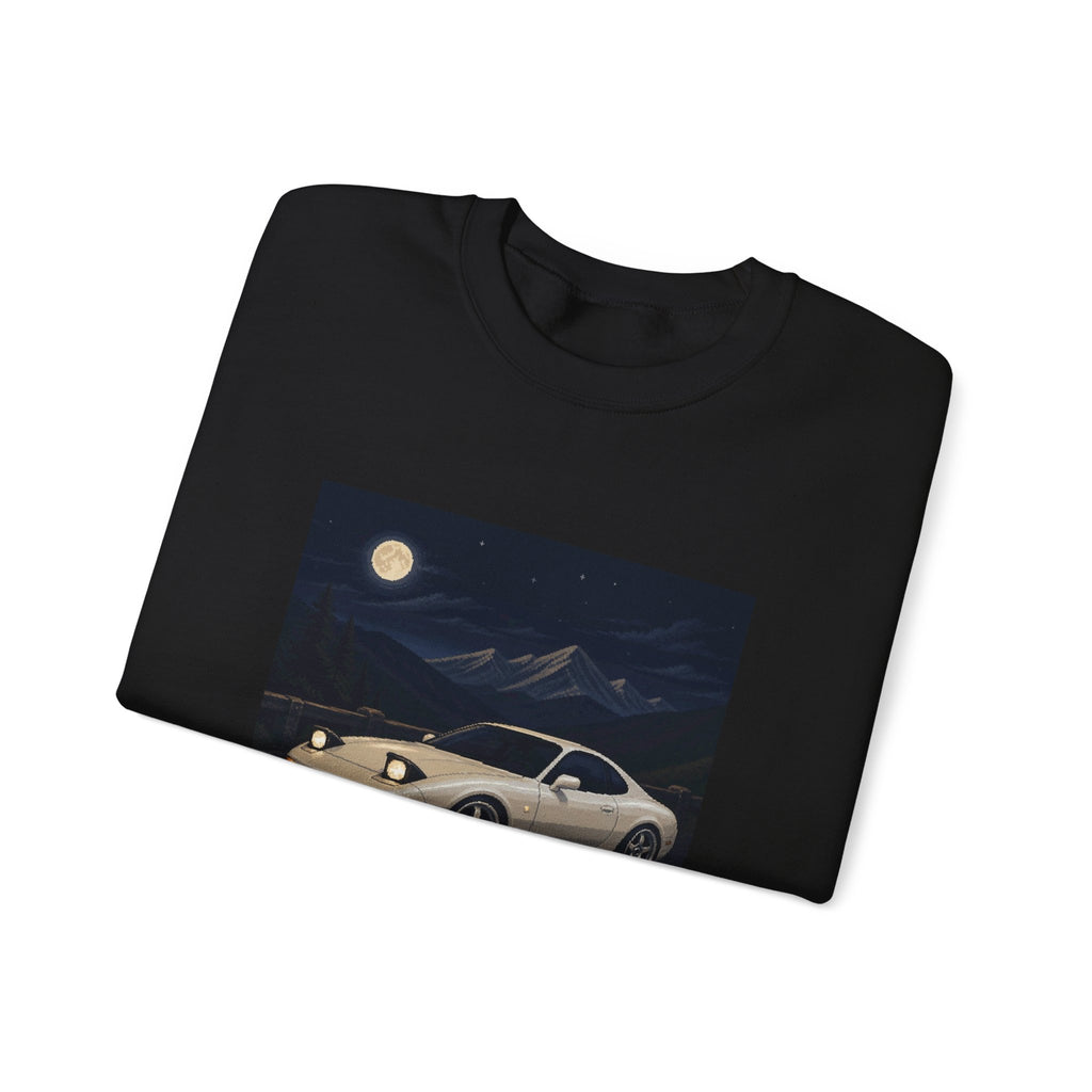 Pearl Apex Pixel Art Crewneck Sweatshirt — Winter & Cozy — original Wear8bit pixel-art product design, product image 5, digital mockup
