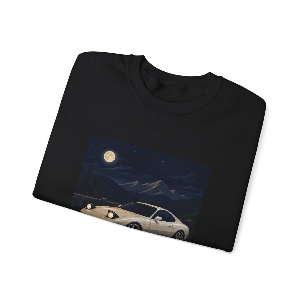Pearl Apex Pixel Art Crewneck Sweatshirt — Winter & Cozy — original Wear8bit pixel-art product design, product image 5, digital mockup