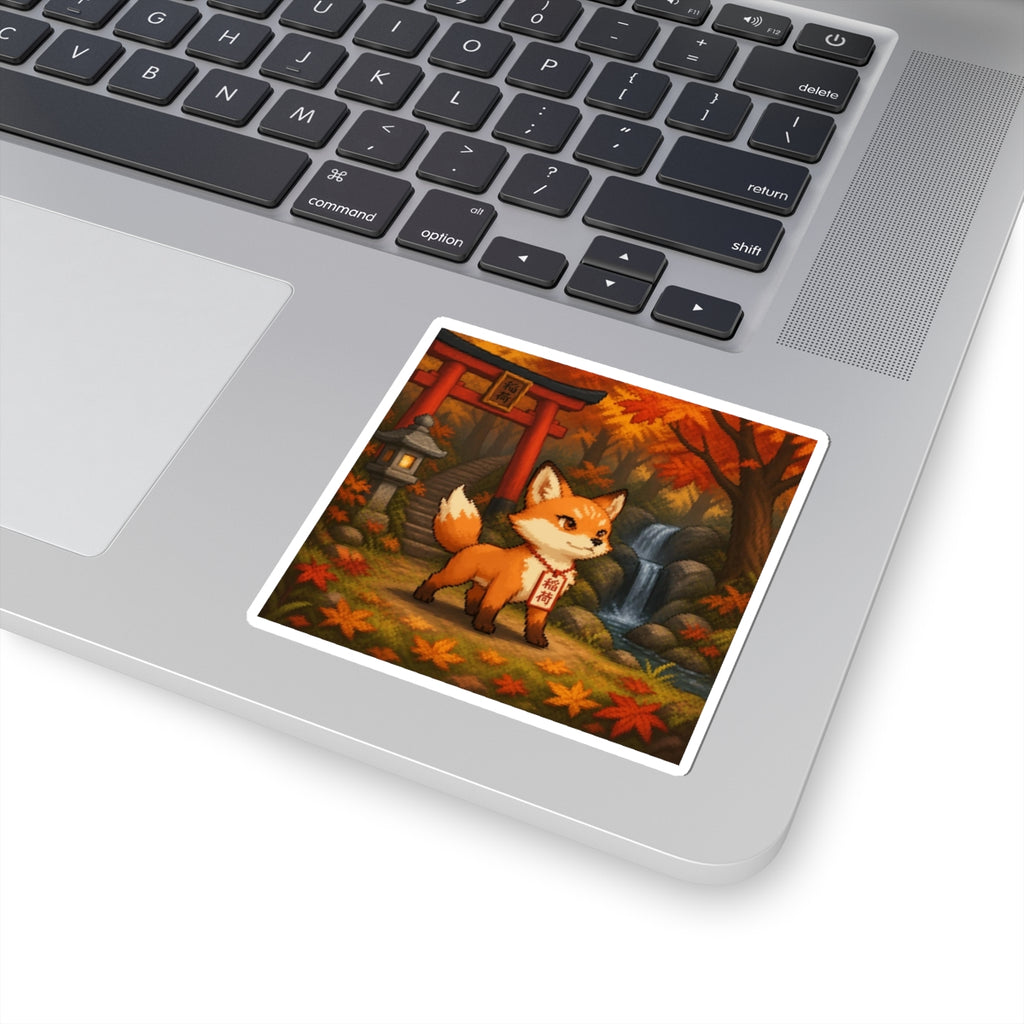 Kitsune Sticker — original Wear8bit pixel-art product design, product image 3, digital mockup