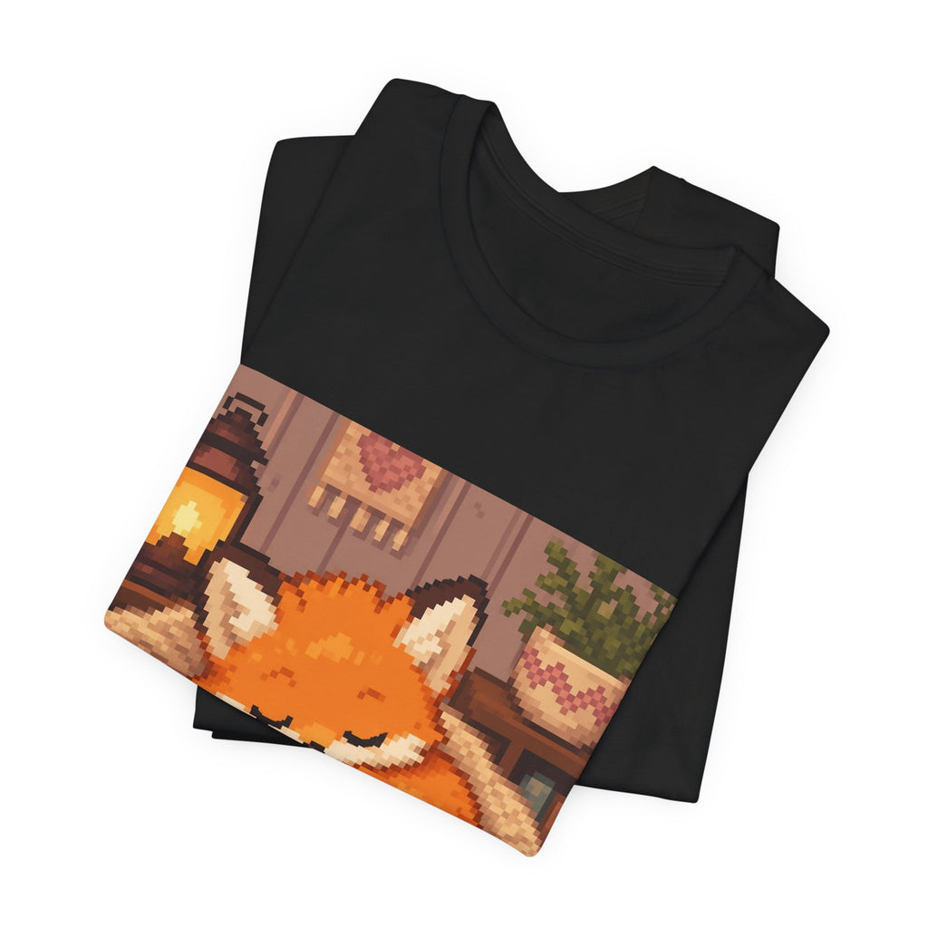 Baby Fox Tee — original Wear8bit pixel-art product design, product image 4, digital mockup