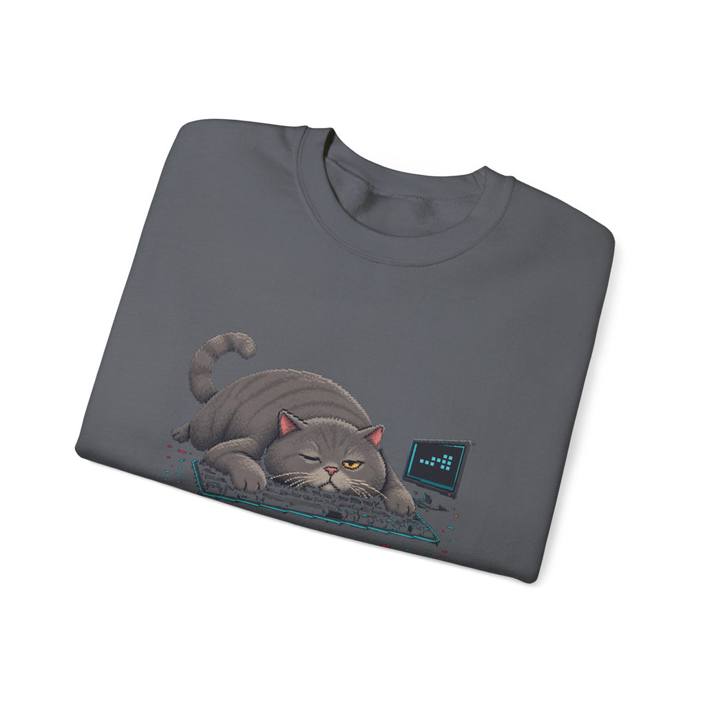 Afk. Still Judging. Gaming Cat Crewneck Sweatshirt — Wear8bit — supplier digital product render, angle 7