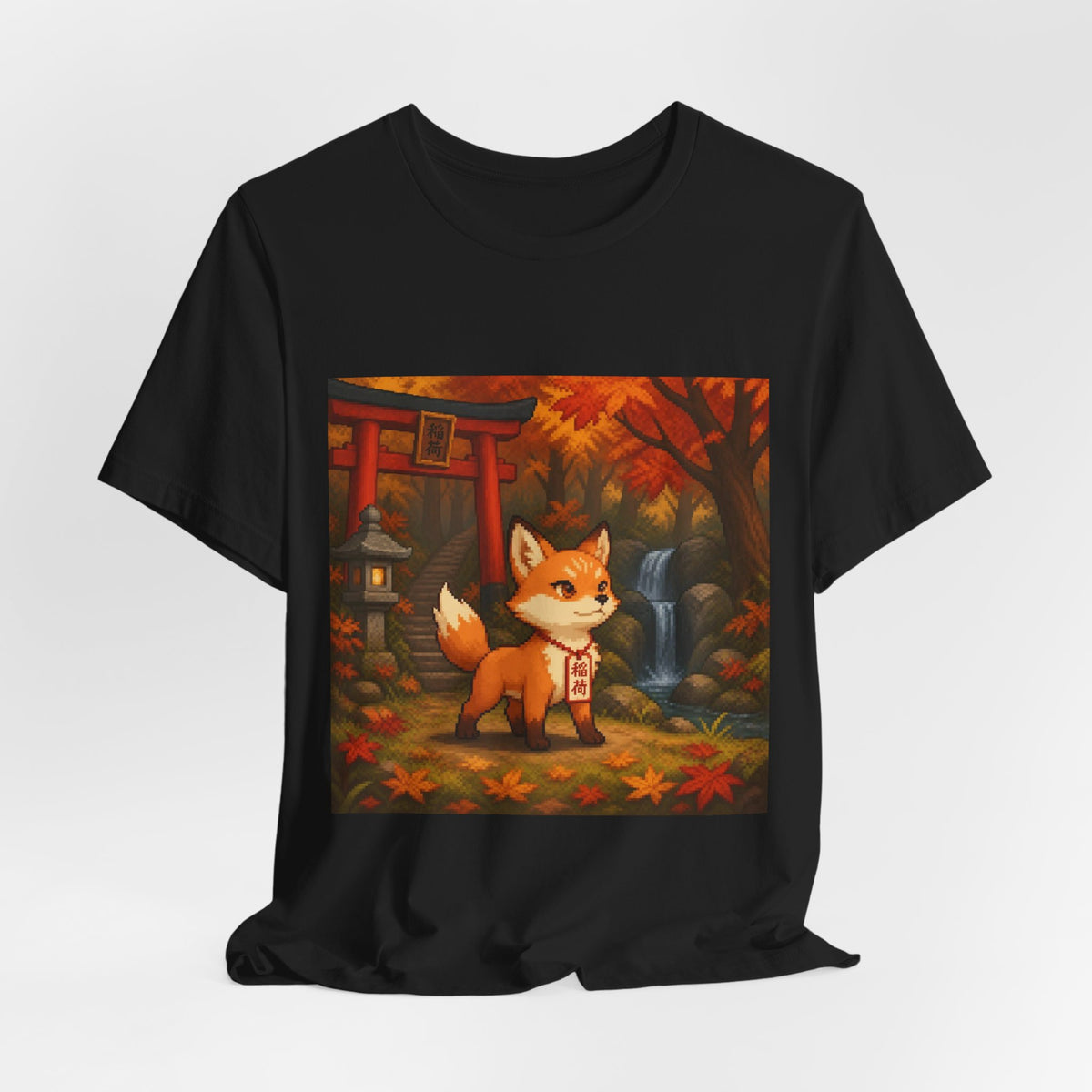Kitsune Tee — original Wear8bit pixel-art product design, product image 5, digital mockup