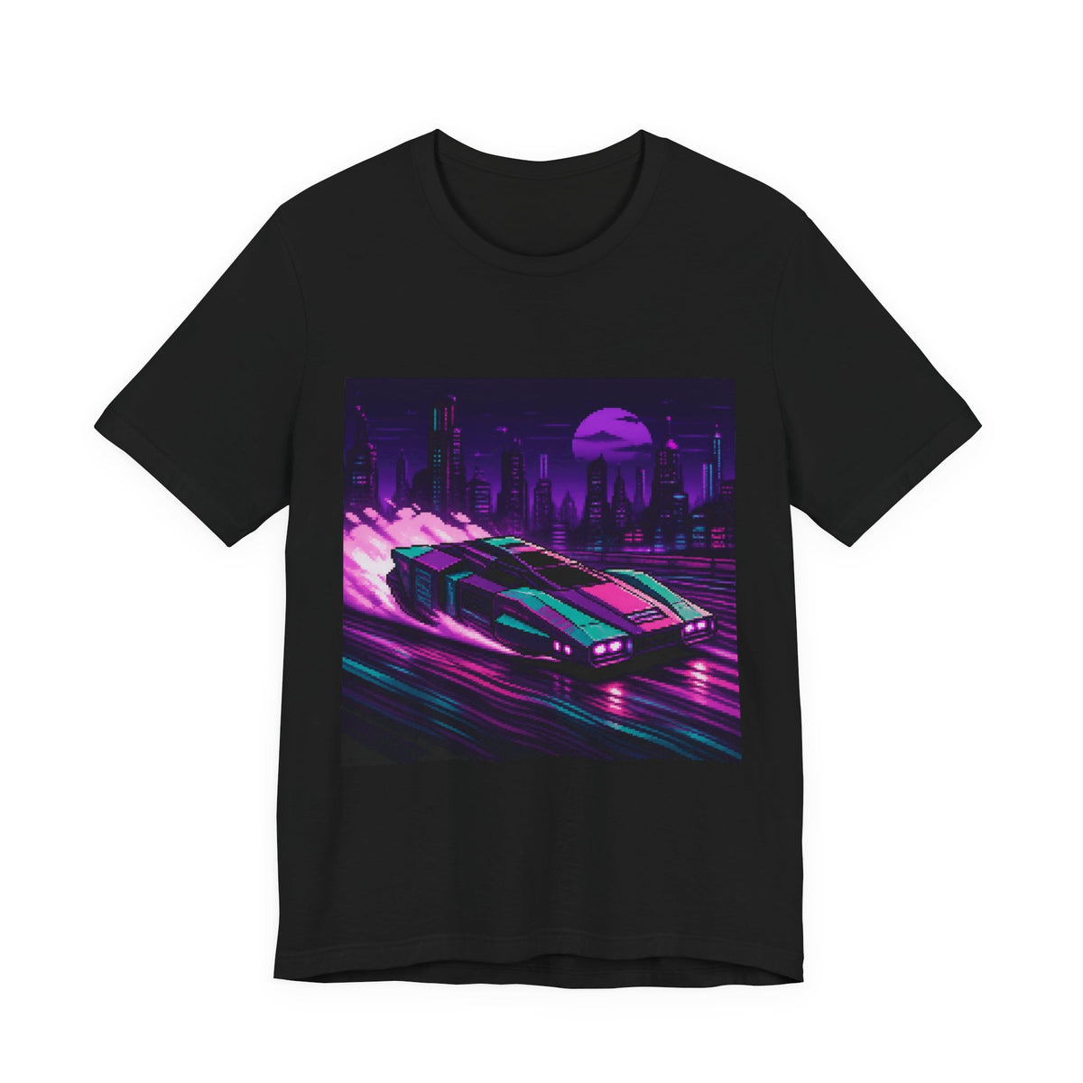 Drift Line Graphic Tee — Original JDM Pixel Art Shirt, Tuner Drift Tee — original Wear8bit pixel-art product design, product image 2, digital mockup