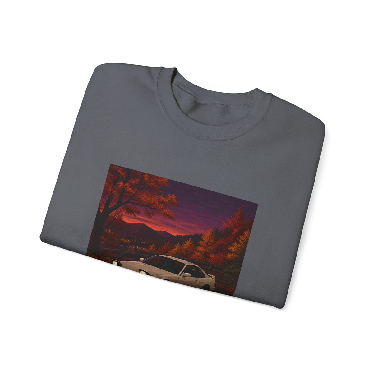 Amber Overdrive Pixel Art Crewneck Sweatshirt — Fall & Cozy — original Wear8bit pixel-art product design, product image 8, digital mockup
