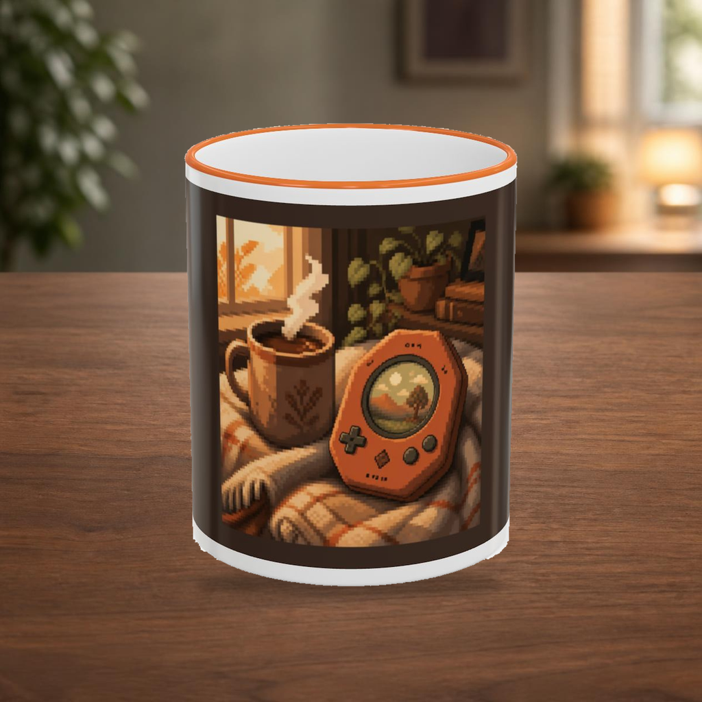 Save Point Mug — Cozy Pixel Art Coffee Mug, Retro Gaming Gift — faithful current supplier garment; digital lifestyle mockup [catalog balanced print fit v1]