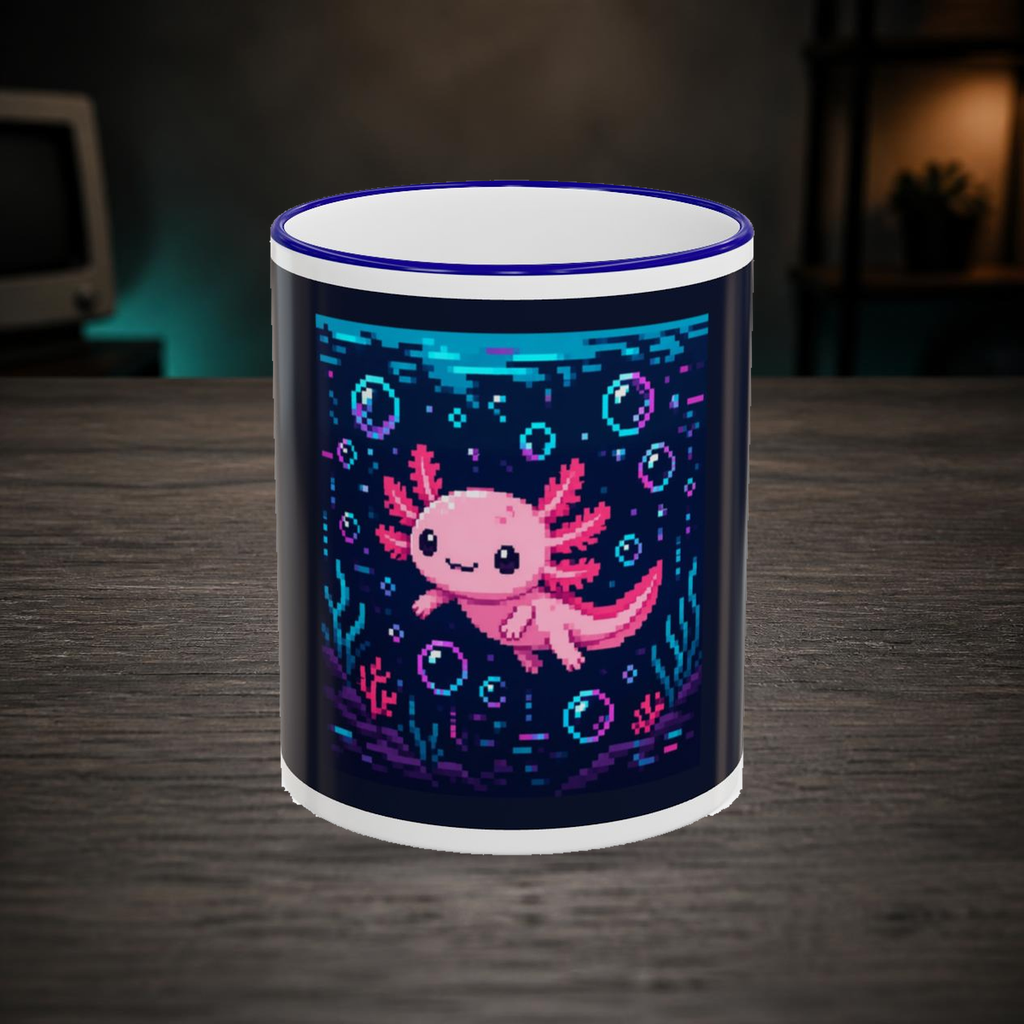 Axolotl Glitch Mug — faithful current supplier garment; digital lifestyle mockup [catalog balanced print fit v1]