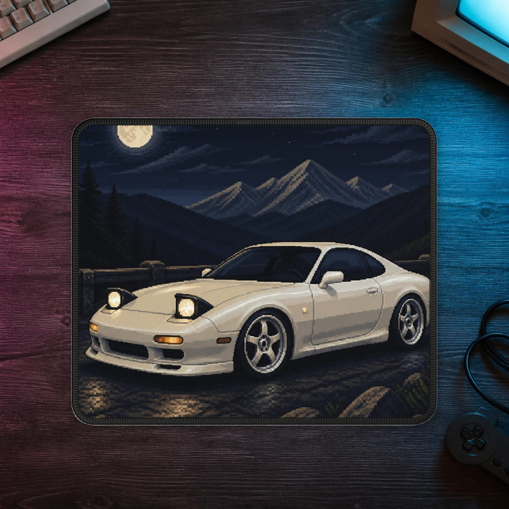 Pearl Apex Pixel Art Mousepad — 90s Night Drive — faithful digital lifestyle mockup [Wear8bit enthusiast v2]