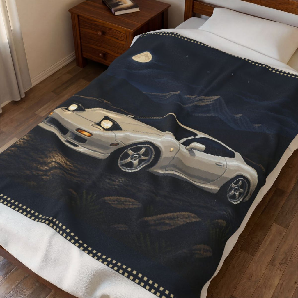 Pearl Apex Pixel Art Plush Blanket — Winter & Cozy — actual supplier digital bedroom blanket render [Wear8bit winter capsule v1]